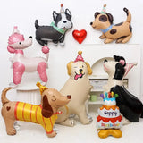 New Standing 3D Cartoon Dogs Claw Bulldog Shepherd Poodle Puppy Pet Theme Birthday Party Decoration Forest Animals Balloons 1PCS