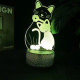 Cheese Cat 3D Illusion Night Light Table Lamp 16 Colors Auto Gradient USB Powered LED Light with Touch Switch Gift for Kids