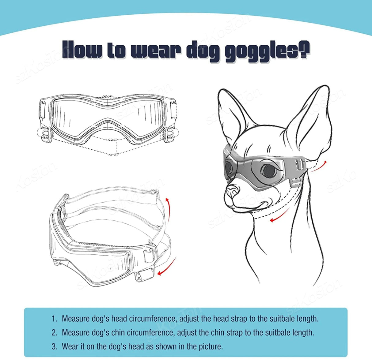 Gafas de sol para perros de razas medianas y pequeñas, protección UV ajustable, para perros cachorros, conducción al aire libre