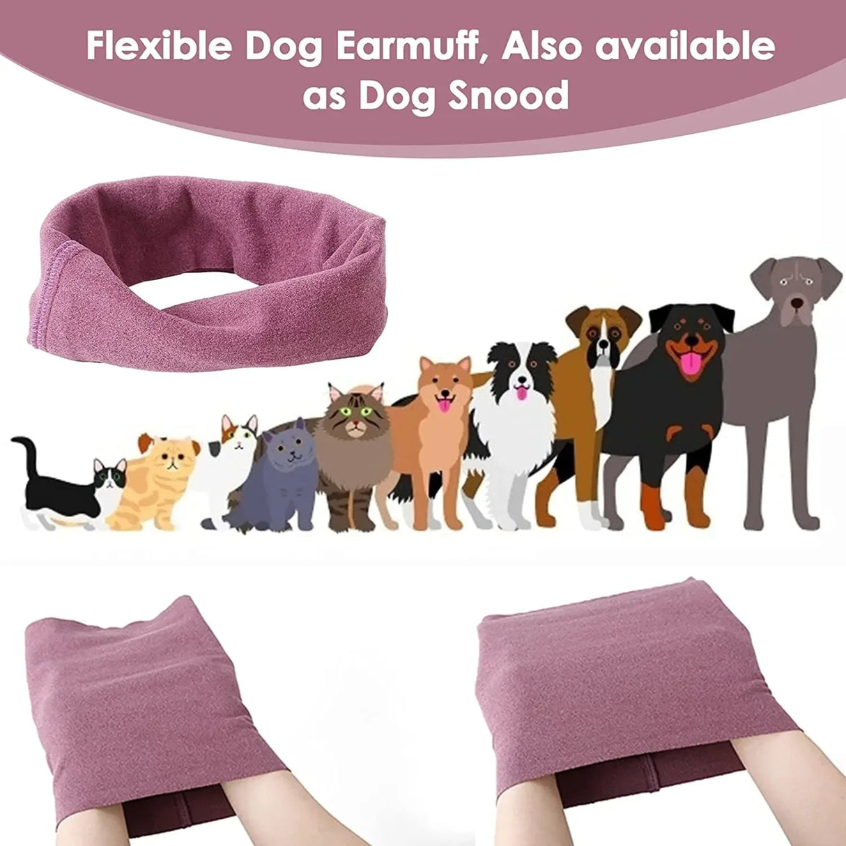 Dog Grooming Earmuff Warm Headband Ear Cover Neck Hat Noise Cancel Scarf Collar Soundproof Anxiety Pet Bath Quiet Dry HeadSleeve