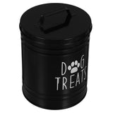 Contenedor de almacenamiento de alimentos para perros con tapa, cubo hermético de metal para golosinas para perros para encimera de cocina, barril de almacenamiento de granos de alimentos secos para mascotas