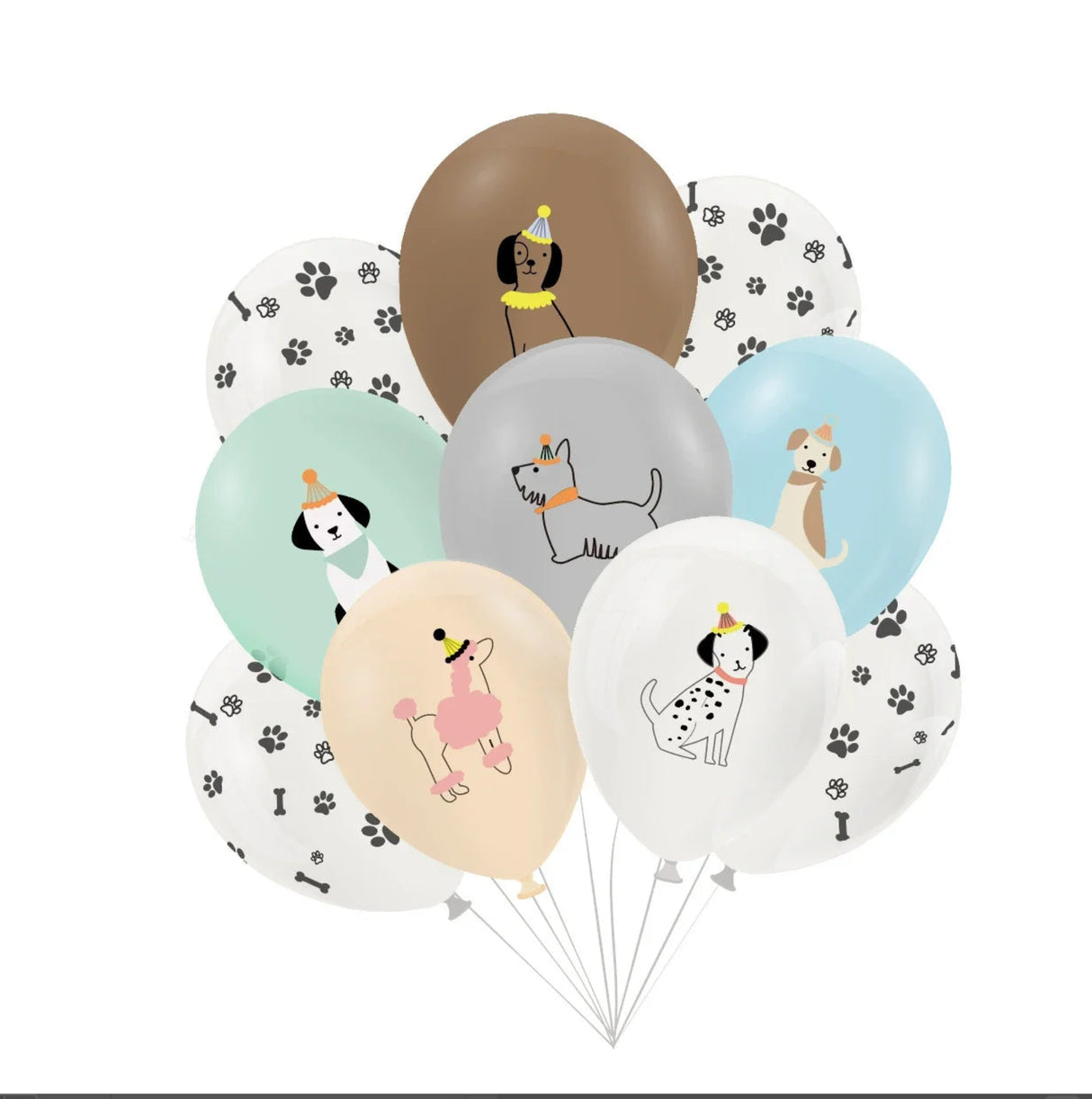 12Pcs Party Supplies 12" Latex Balloons Dog Birthday Kids Baby Shower Balloon Decoration Toys Paw Print
