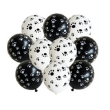 12Pcs Party Supplies 12" Latex Balloons Dog Birthday Kids Baby Shower Balloon Decoration Toys Paw Print