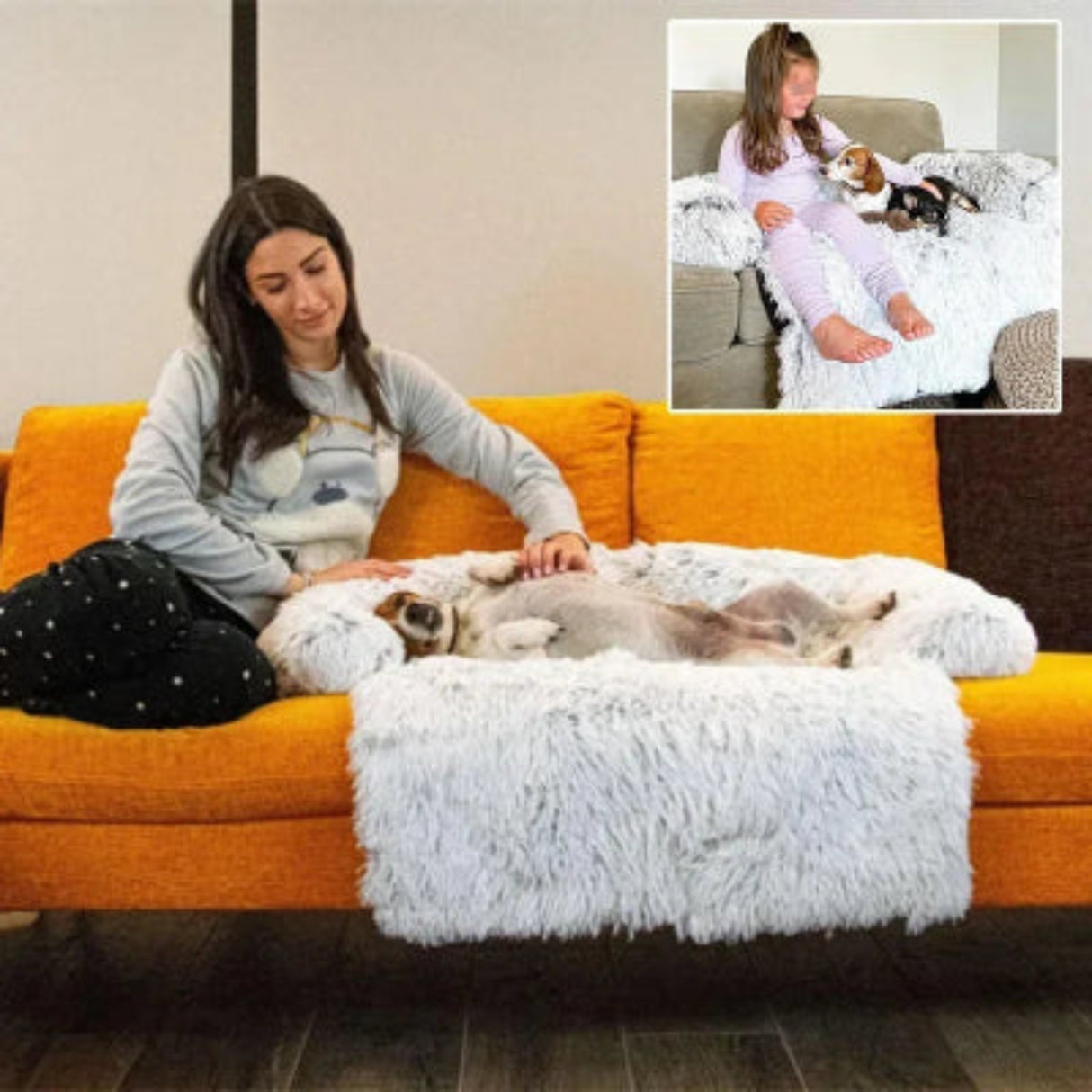 Washable Pet Sofa Dog Bed Calming Bed For Large Dogs Sofa Blanket Winter Warm Cat Bed Mat Couches Car Floor Furniture Protector