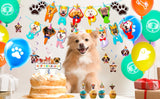 Puppy Birthday Party Supplies for Kids,97pcs Birthday Party Supplies&Tableware Set Dog Party Plates Cups Napkins Banner Balloon