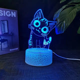 Cheese Cat 3D Illusion Night Light Table Lamp 16 Colors Auto Gradient USB Powered LED Light with Touch Switch Gift for Kids