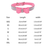 Colorful Collar Crystal-Dog Collar with Bow-Tie Rhinestone Puppy Collars Bling for Small Dogs/Cats Gift Present for Pets