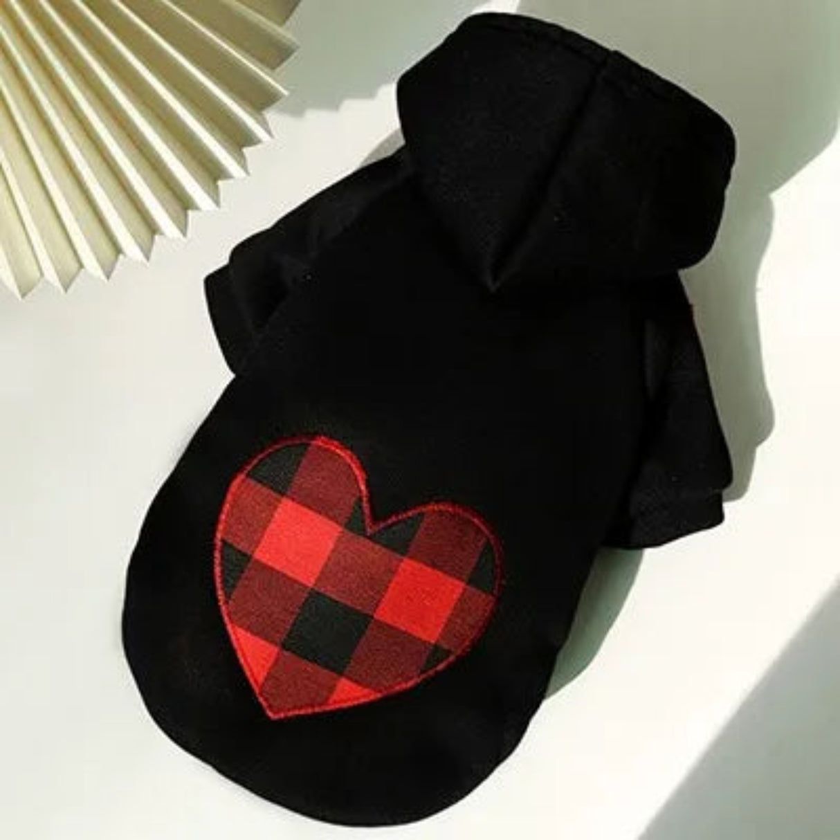 Pet autumn and winter love plaid hoodie for small, medium and large dogs,  cats, clothes