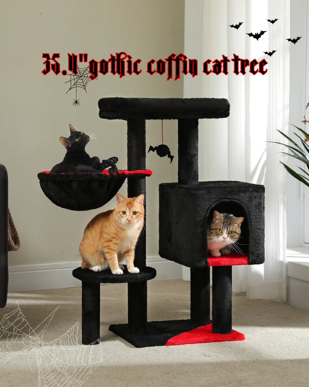 Luxury Cat Tree for Indoor Multi-Level Cat Tower with Condo Hammock Padded Perch Cat Scratching Post Cat Accessories Cat Toys