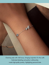 WOSTU Solid 925 Sterling Silver Cute Cat Dog Bracelet For Women Pet Paw Links Girl dachshund Charm Chains Daughter Birthday Gift