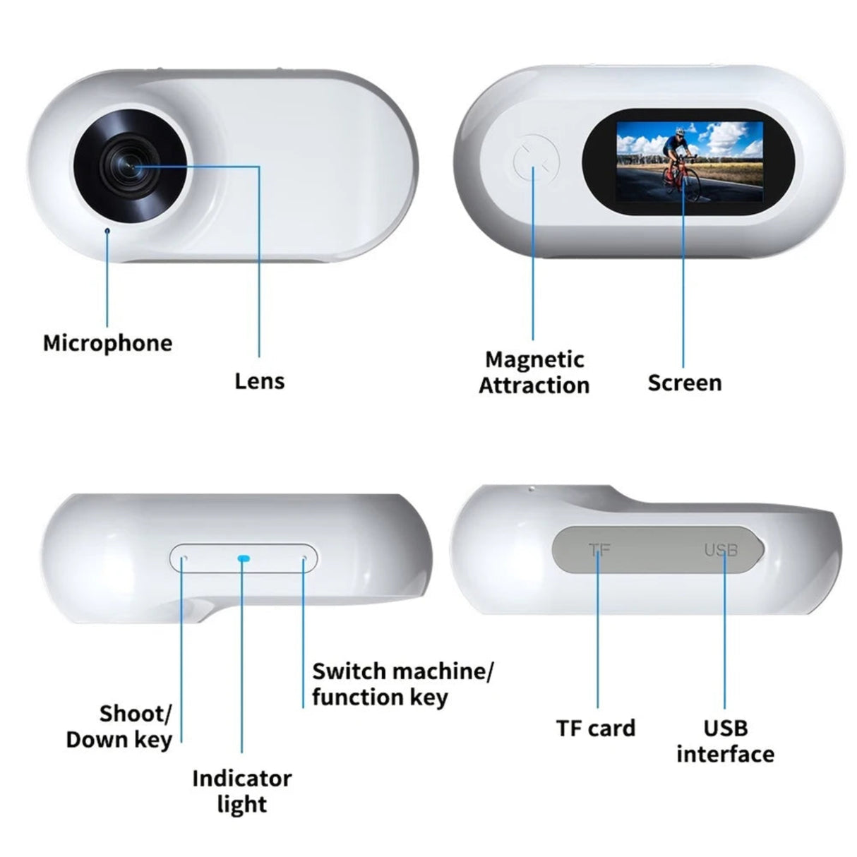 HD 1080P Wireless Collar Camera No WiFi Needed Dog Cat Pet Camera Collar Sport/Action Camera Video Records with 32G Card for Cat