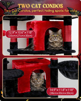 F80 Gothic Cat Tree, 80inch Goth Cat Tower for Indoor Cats Multiple Adult Cats XXL Halloween Cat Tree Large Cat Tower