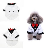 Gentleman Dog Clothes Dog Wedding Outfit Cute Tailcoat Pet Suit Striped Dog Tuxedo Bow Tie French Bulldog Halloween Costume