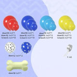 118Pcs A set of dog paw printed balloon wreath set, red, blue latex balloon patrol theme party for boys and girls' birthdays