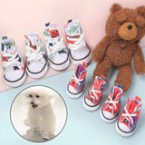 2022 Dog Denim Canvas Shoes Wear-resistant Non-slip Dog Shoes for Small Dogs Cats Breathable Casual Dog Boots foot protector