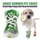 Zapatos para perros con diseño de osos de peluche, suela blanda, transpirables, anticaídas, para cachorros y perros pequeños, juego de 4 zapatos de verano para mascotas 