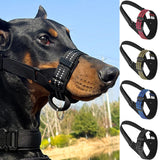 Reflective Tactical Muzzles for Medium Large Dogs Leads for Anti Barking Training Rope Guide Pet Mouth Cover Big Dog Accessories