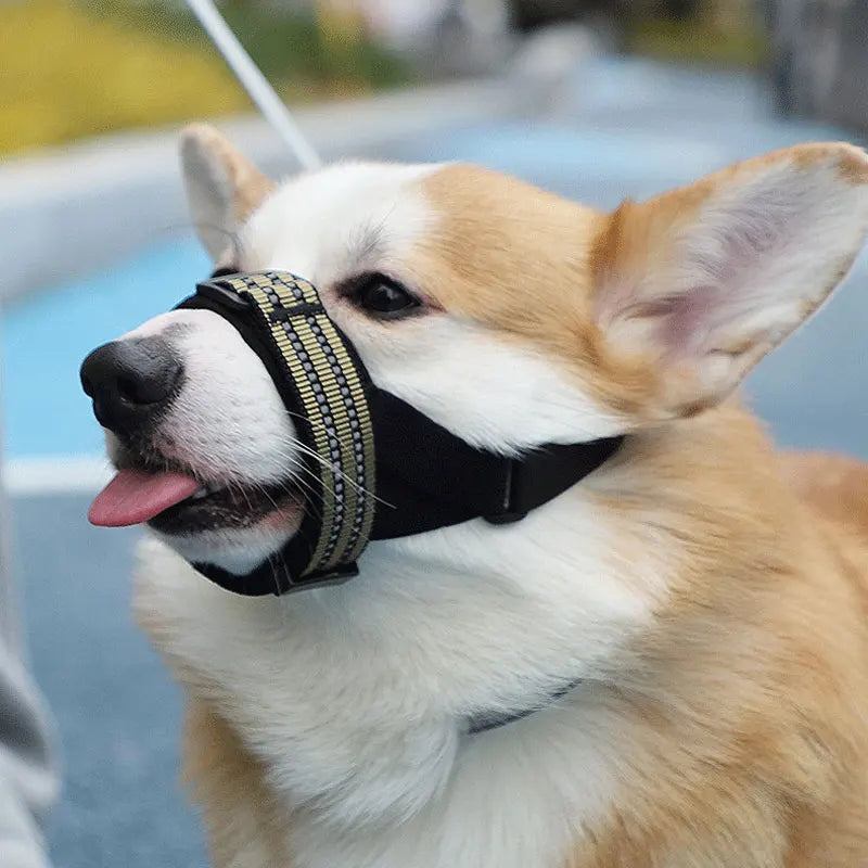 Bozales tácticos reflectantes para perros medianos y grandes, correas para entrenamiento antiladridos, cuerda guía, cubrebocas para mascotas, accesorios para perros grandes