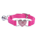 Heart Charm And Bell Cat Collar Safety Elastic Adjustable With Soft Velvet  8 Colors Pet Product Small Dog Collar