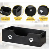 Organizador de comida para mascotas, soporte para golosinas para perros, almacenamiento de madera para golosinas, contenedor de comida para gatos de madera, almacenamiento para encimera, sala de estar, dormitorio 