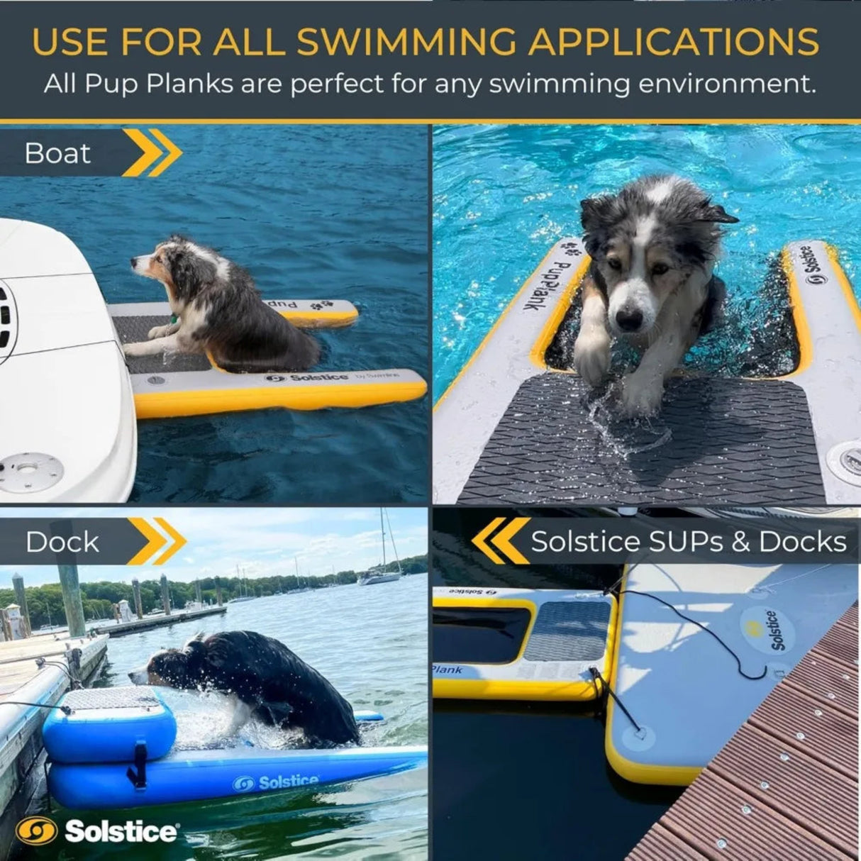 ORIGINAL Inflatable Pup Plank Dog Float Floating Ramp Ladder for Pools Boats Docks | Dog On Water Ladder Steps