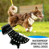 Spiked Dog Vest Waterproof Pet Harness with Spikes Adjustable Reflective Anti Coyote Dog Coat Dog Protection Vest for Outdoor