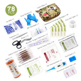 78pcs Portable Molle Pet Full First Aid Kit Emergency Rescue kit Dog Trauma Care Medical Bag For Training Hiking Hunting Camping