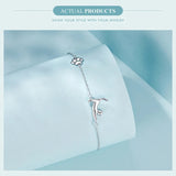 WOSTU Solid 925 Sterling Silver Cute Cat Dog Bracelet For Women Pet Paw Links Girl dachshund Charm Chains Daughter Birthday Gift