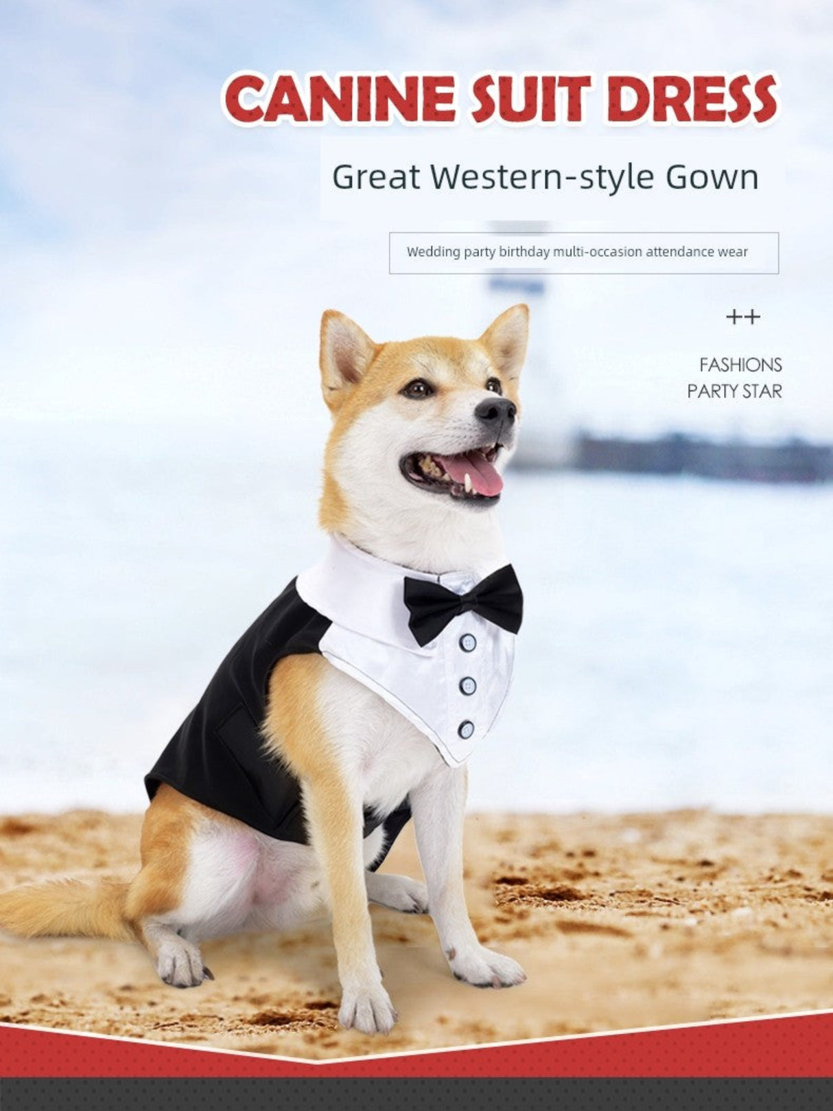 Bows Suit Small and Medium-Sized Dogs Golden Retriever Formal Dress Dog