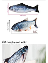 Cat Dog Toy Fish USB Charging Electric Floppy Simulation Fish Interactive Training Teeth Grinding Pet Chew Toys