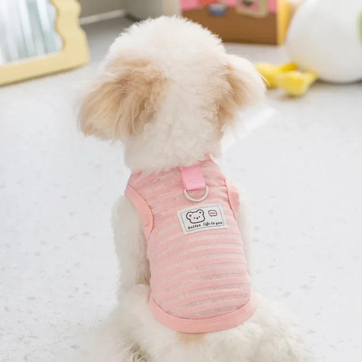 Spring and Summer Pet Feet Breathable Lightweight Hollow Striped Pulling Dog Vest Cat Teddy Dog Clothes Cooling Vest for Dogs