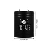 Contenedor de almacenamiento de alimentos para perros con tapa, cubo hermético de metal para golosinas para perros para encimera de cocina, barril de almacenamiento de granos de alimentos secos para mascotas