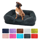 Cama grande para perros Cama de felpa para perros Cama para mascotas de invierno con almohadilla gruesa Sofá cama para perros Almohadilla extraíble Perrera cuadrada para perros pequeños y grandes