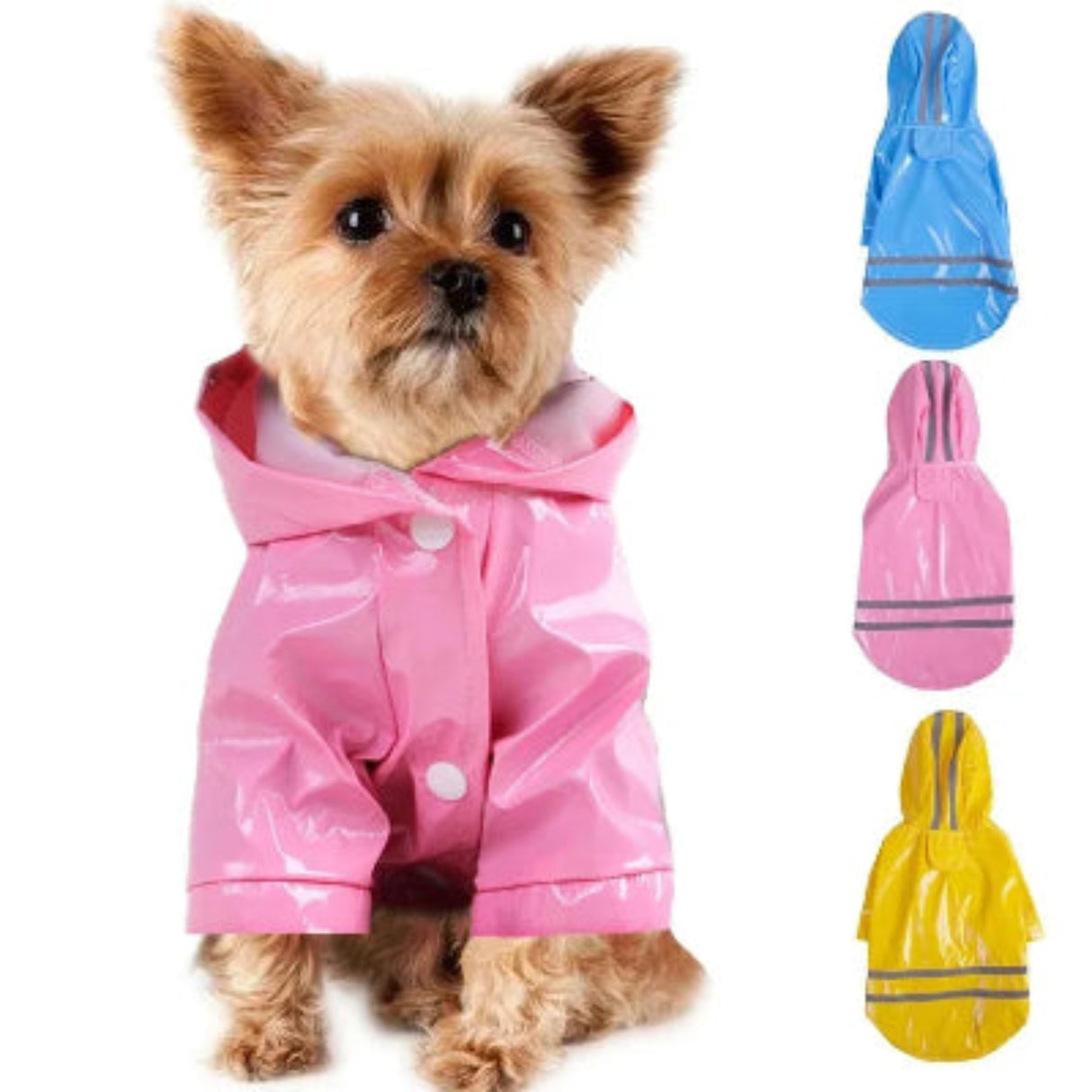 Summer Outdoor Puppy Pet Rain Coat S-XL Hoody Waterproof Jackets PU Raincoat for Dogs Apparel Clothes Little Teddy Dog Raincoat