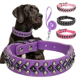 ECP037S Pet Dog Collar Durable Collar and Leashes Rivet Collar Set for Small Medium Large Dogs