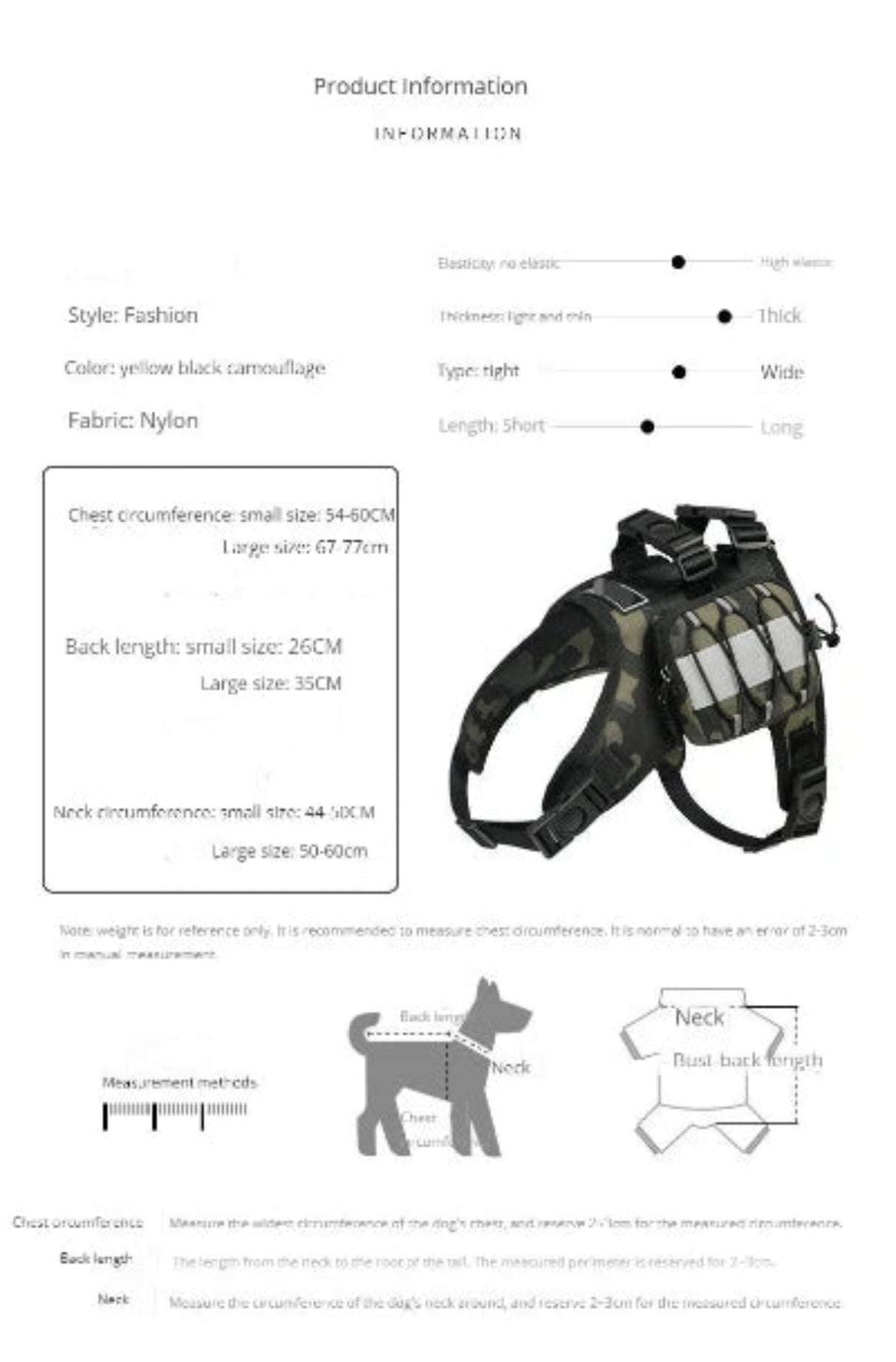 Pet Dog Chest Backpack Carrier Camouflage Portable Dog Leash Bag Supplies Puppy Collar Harness Accessories for Outdoor Travel