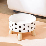 Pet Cat and Dog Plastic Bowl with Polka Dot Checkerboard Pattern, Non-slip and Easy To Clean Large Capacity Not Easy To Tip Over