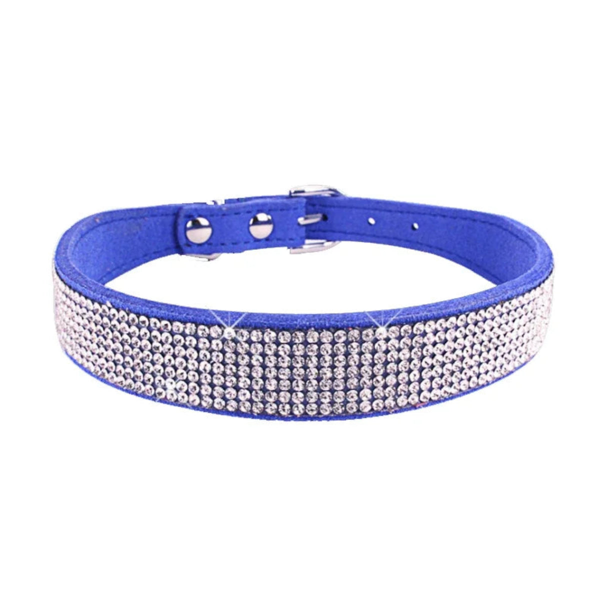 Collar para perro con cristales brillantes y diamantes de imitación, collar con hebilla de aleación de zinc para perros pequeños, medianos, gatos, chihuahuas y pugs 