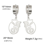 Unift Cute Hugging Cat Earrings for Women Girl Stainless Steel Drop Earrings Fashion Lovely Animal Jewelry Pet Kitten Lover Gift