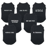 Ropa para perros con estampado de letras de verano, chaleco para perros, no emocional, para entrenar, camiseta pequeña y mediana, ropa para mascotas chihuahua