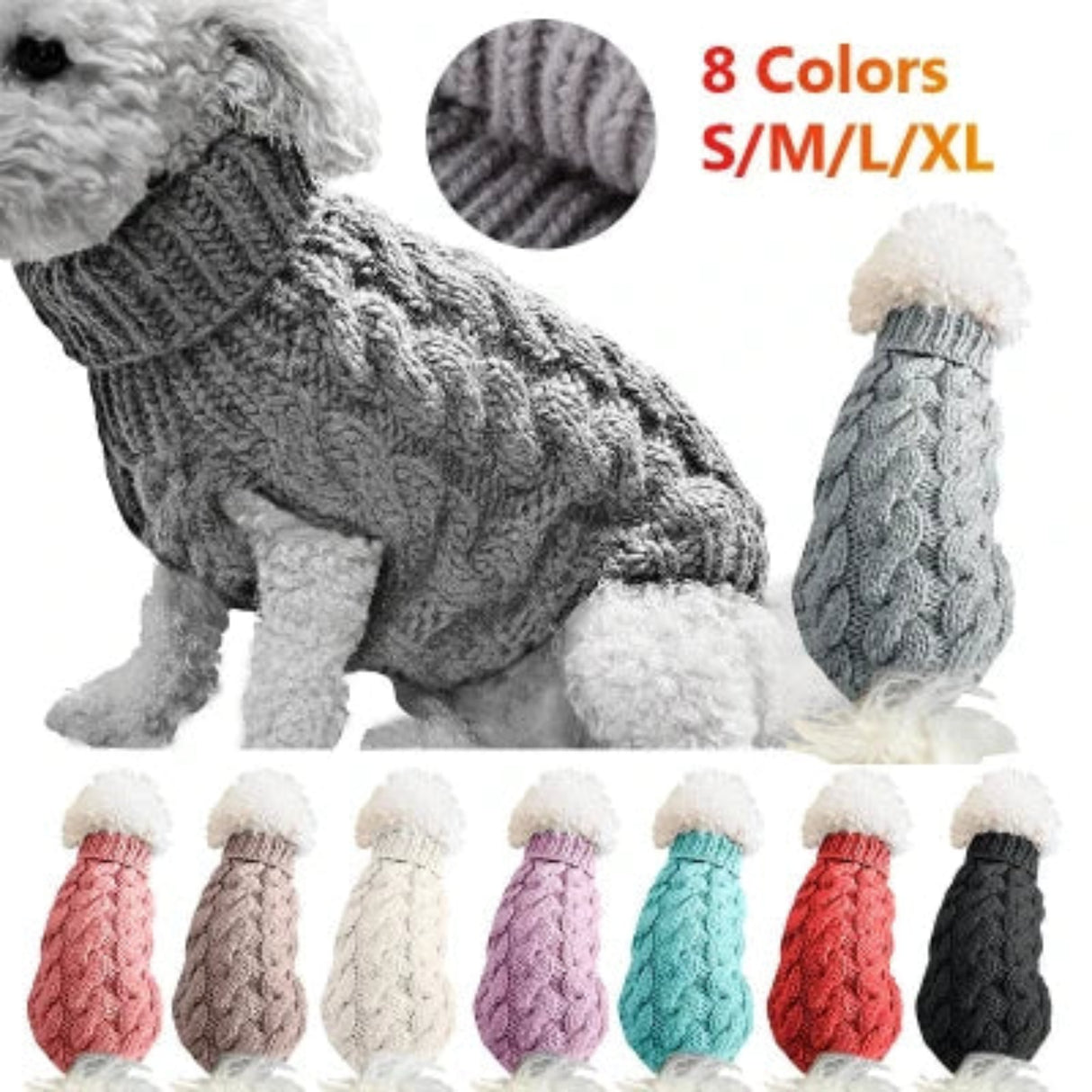 Suéter cálido para perros y gatos, ropa de invierno de cuello alto de punto para mascotas, ropa para cachorros y gatos, disfraz para perros pequeños, gatos, chihuahua, chaleco 