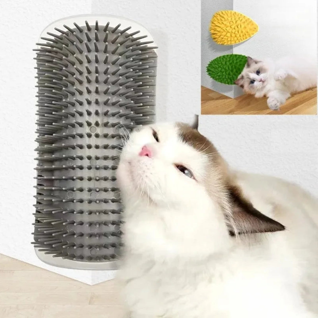 Pet Brush Comb Play Cat Toy Softer Cat Self Groomer Massage Comb with Catnip Cat Face Scratcher for Kitten Puppy Cat Accessories