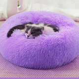 Cama para mascotas para perros extra grandes, redonda, transpirable, sólida, para perros grandes, camas para gatos, saco de dormir de felpa con forma de donut, antideslizante