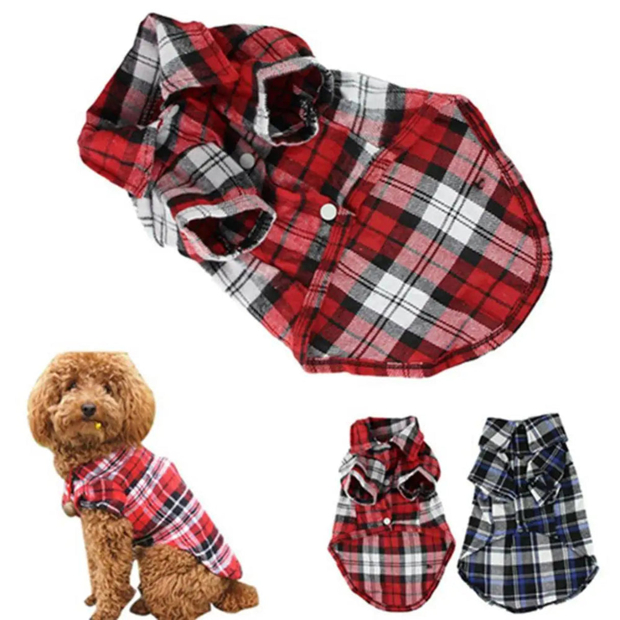 Pet Dog Puppy Plaid Shirt Dog T-Shirts Thin Breathable Summer Dog Clothes Small Dogs Puppy Pet Cat Vest Chihuahua Dog Clothes