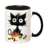 11oz Cat Afternoon Tea Mug Multifunctional Ceramic Coffee Mug Porcelain Coffee Cup Espresso Cup Drinking Cup for Cat Lovers