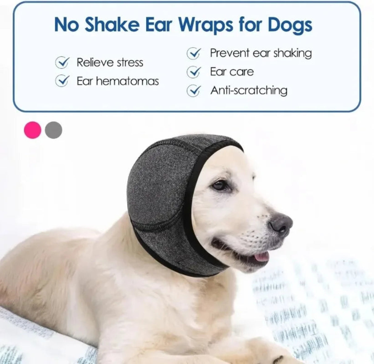 Waterproof Noise Cancelling Dog Ear Muffs for Swimming & Grooming - Calming Hood To Relieve Pet Anxiety & Prevent Shock