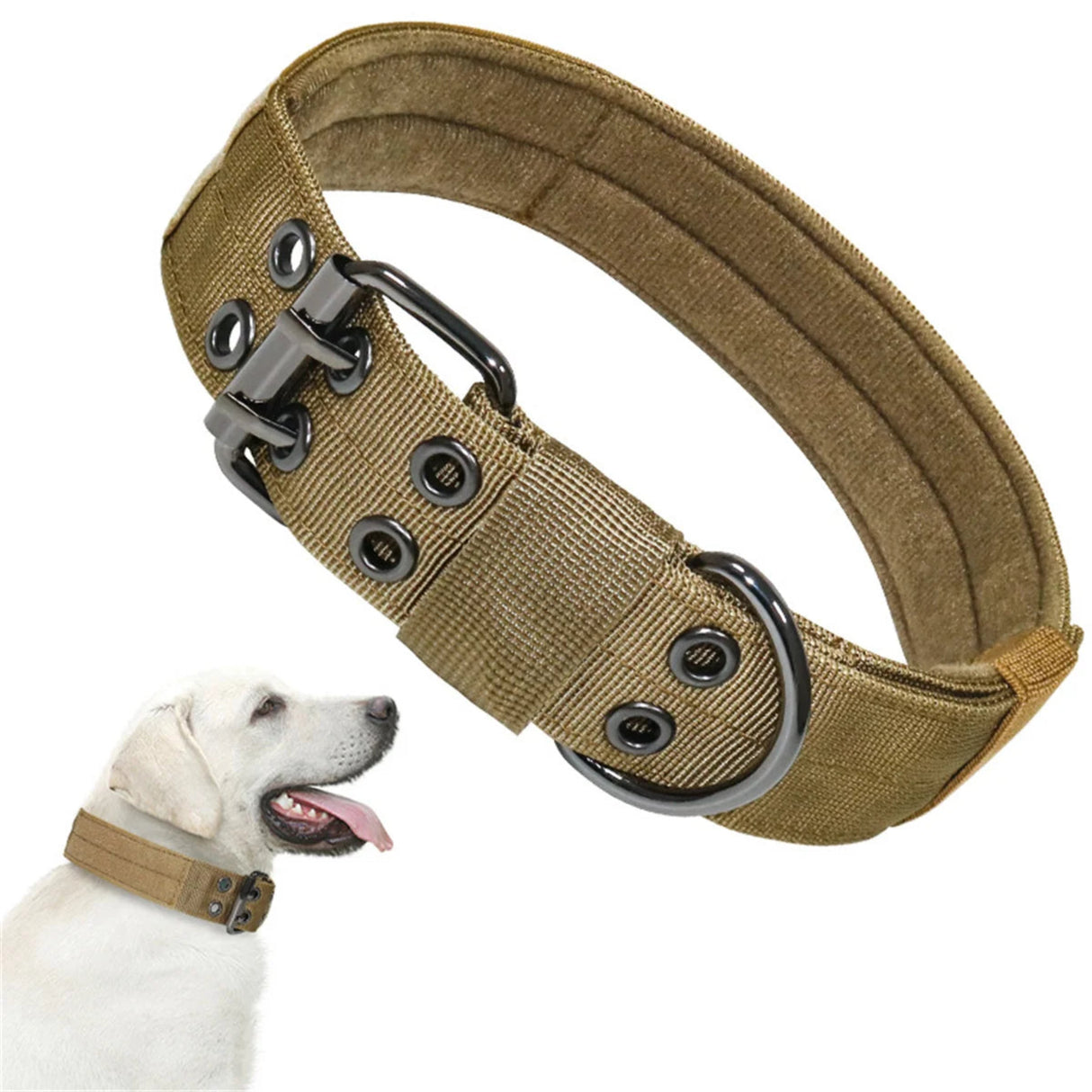 Juego de correa y collar táctico duradero para perros, correa ajustable para collar militar para mascotas, accesorios de entrenamiento para perros medianos y grandes, pastor alemán 