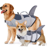 Shark Dog Life Jacket Swimming Vest Clothes Puppy Life Vest Collar Harness Medium and Large Dog Swimwear Summer Outfits for Pet