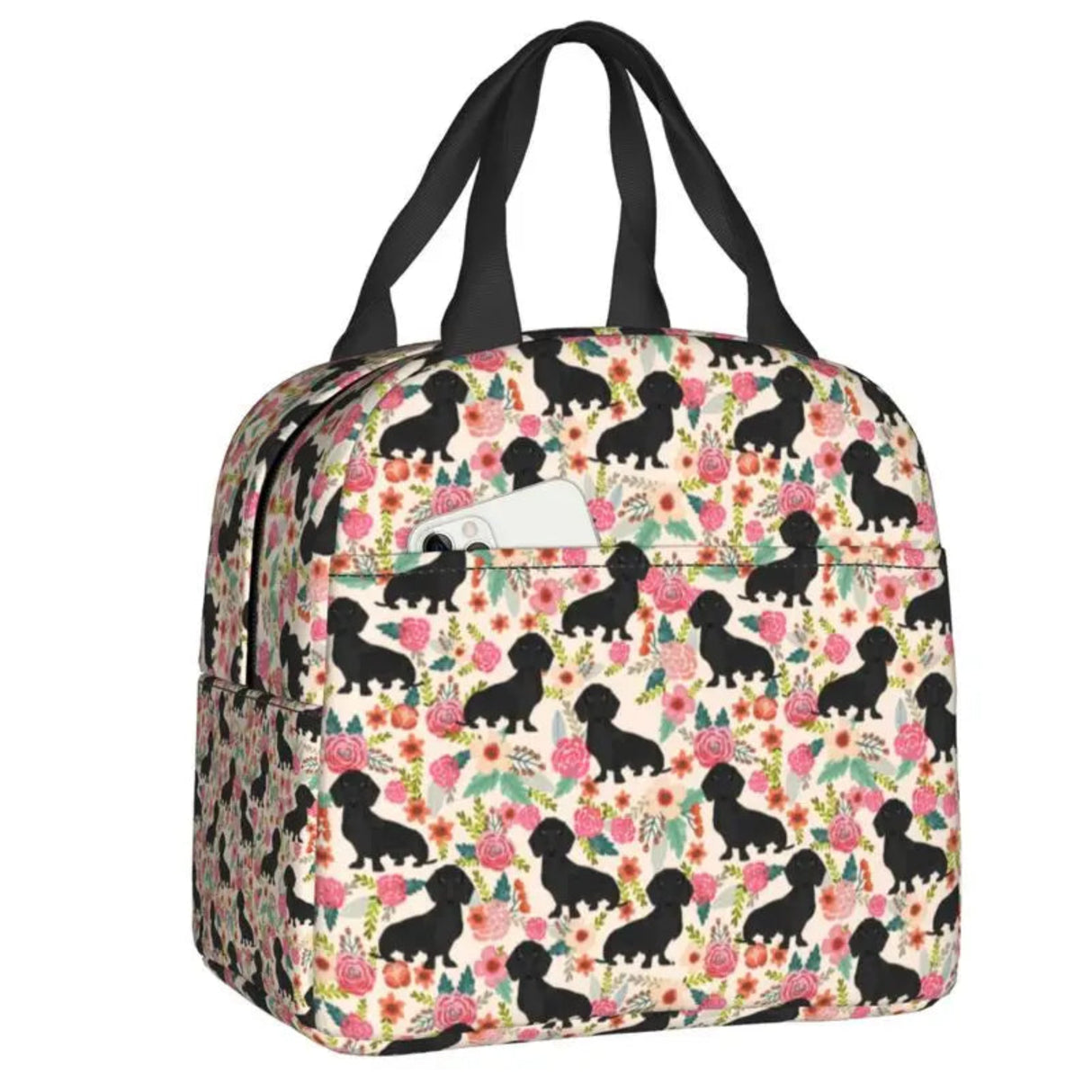 Kawaii Dachshund Dogs Insulated Lunch Tote Bag for Women Wiener Sausage Dog Portable Cooler Thermal Bento Box Work School Travel