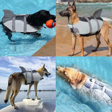 Chaleco salvavidas para perros con diseño de tiburón, ropa para nadar, chaleco salvavidas para cachorros, collar, arnés, ropa de baño para perros medianos y grandes, trajes de verano para mascotas